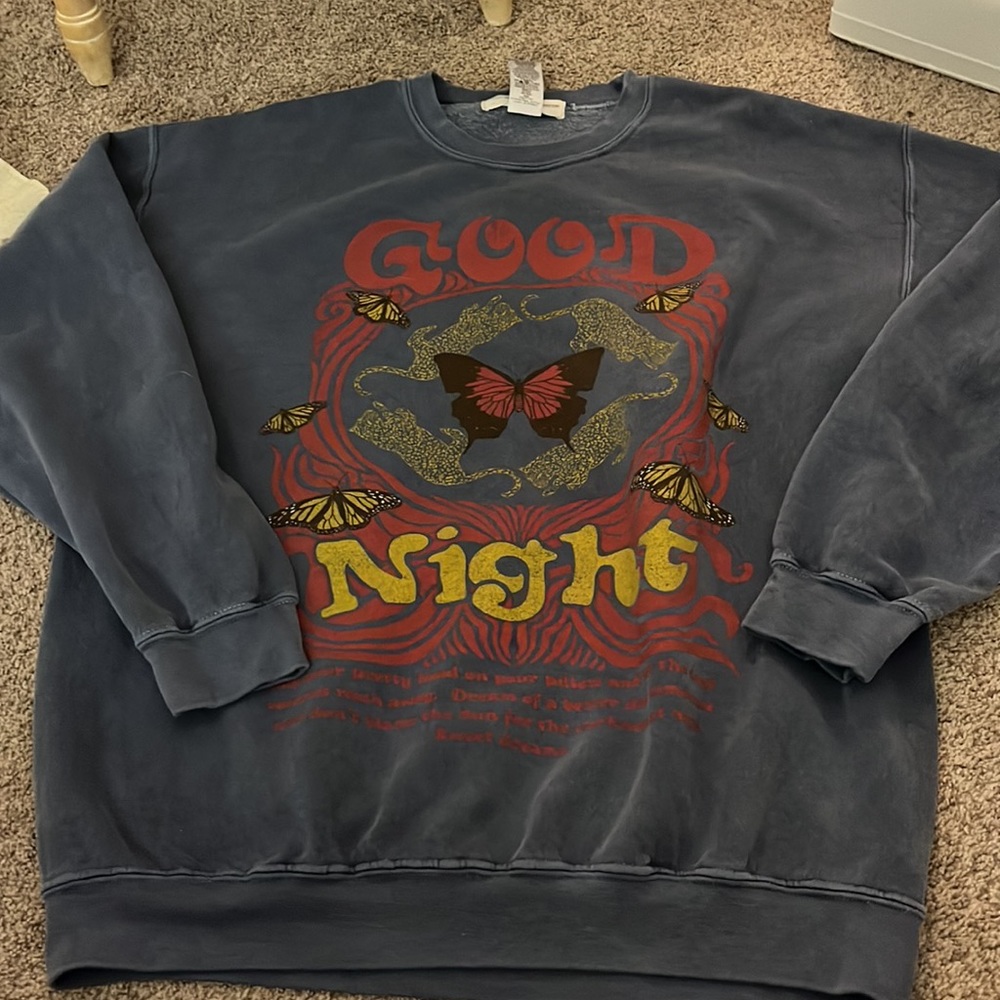 urban outfitters good night blue crew neck
